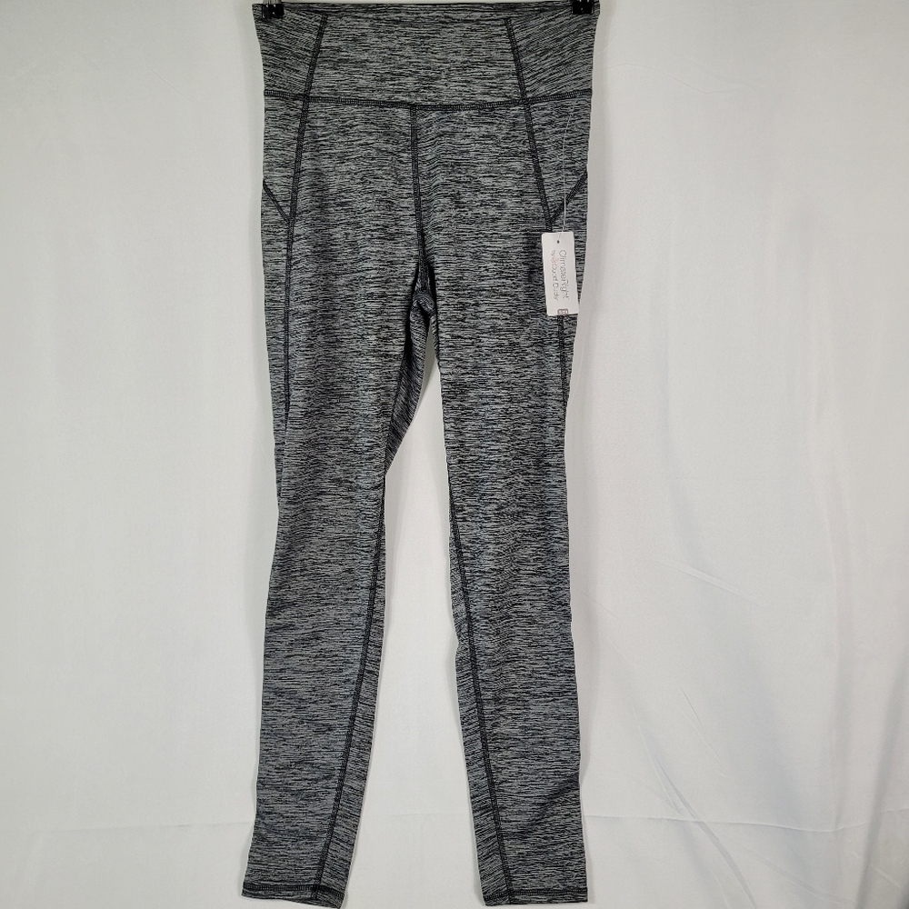 New Climate Right Cuddl Duds Base Layer Plush Warmth Legging Black/Gray - Small